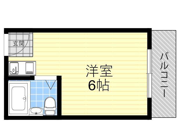 グロースコート平野(ワンルーム/3階)の間取り写真