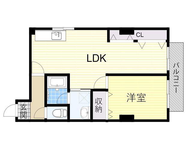 パルコートKUSAKA(1LDK/2階)の間取り写真