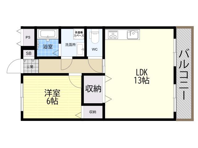 コンフォートM(1LDK/2階)の間取り写真
