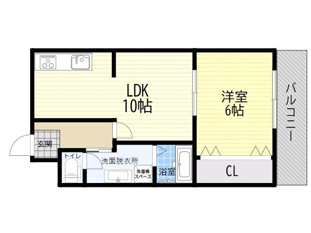 阪東ハイツ(1LDK/3階)の間取り写真
