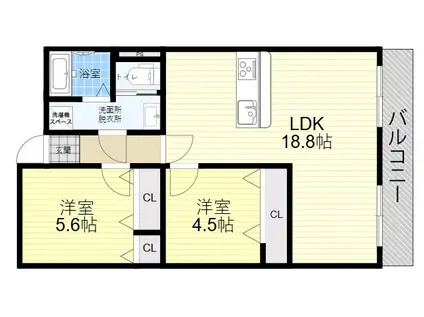 日の出マンション(2LDK/3階)の間取り写真