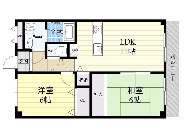エトワール喜連(2LDK/3階)の間取り写真
