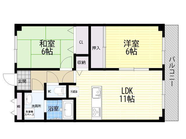 エトワール喜連(2LDK/3階)の間取り写真
