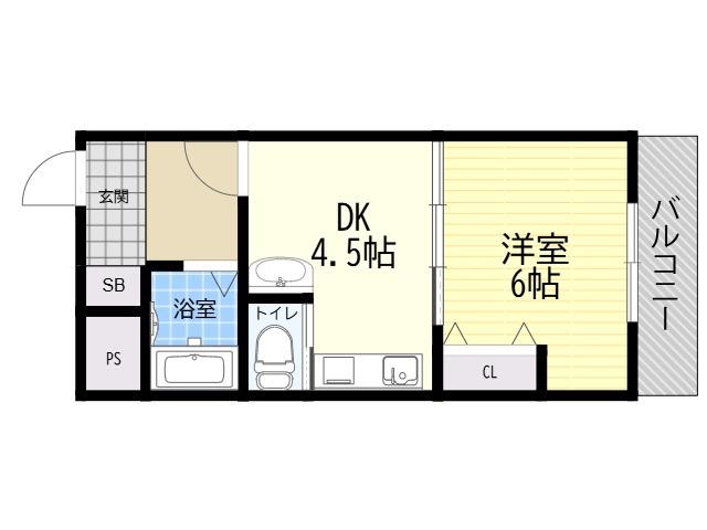 井上マンション(1DK/2階)の間取り写真