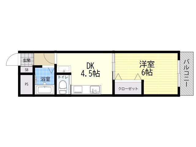 井上マンション(1DK/2階)の間取り写真