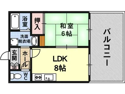 メゾンカタケ(1LDK/5階)の間取り写真