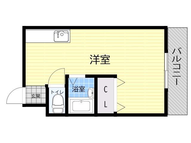 エスパス南巽(ワンルーム/8階)の間取り写真