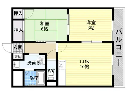 ハイツクレマチス(2LDK/2階)の間取り写真
