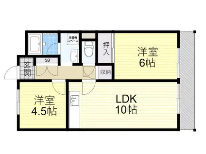 サンメゾン(2LDK/3階)の間取り写真