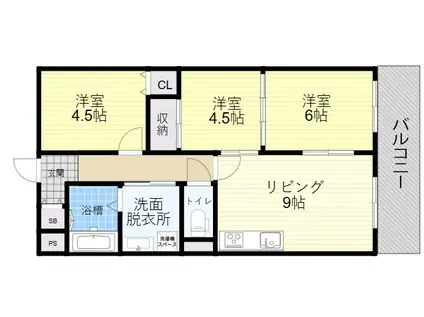 メゾンラシャンテ(3LDK/2階)の間取り写真
