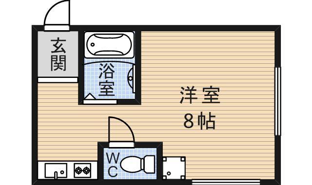 ヴィラナリー平野(ワンルーム/2階)の間取り写真