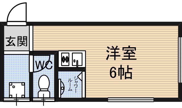 ヴィラナリー平野(ワンルーム/5階)の間取り写真