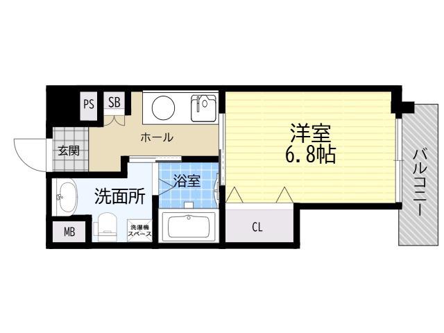 ヴィーブル駒川2(1K/5階)の間取り写真