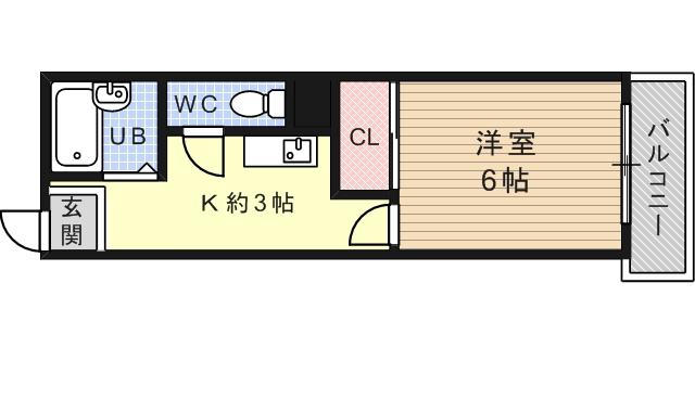 コスモハイツ出戸(1K/2階)の間取り写真