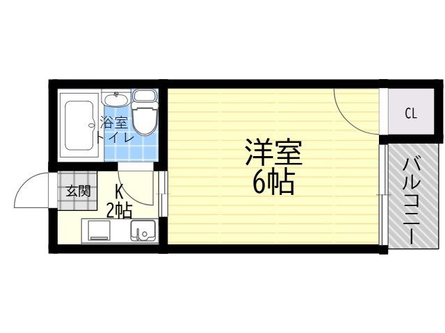パークサイドフジ2(1K/3階)の間取り写真