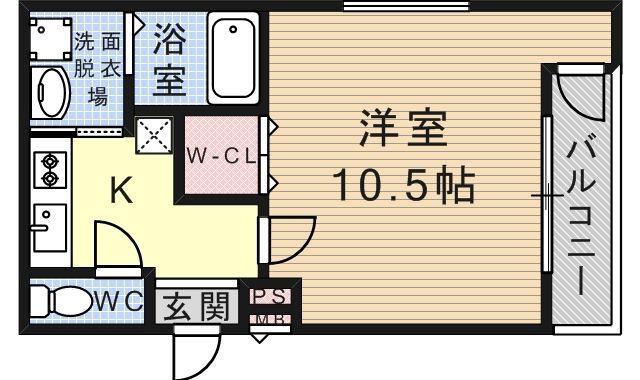 フジパレス今川イースト(1K/1階)の間取り写真