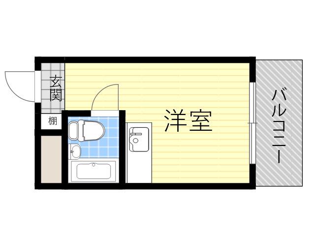 瓜破シャルマン(ワンルーム/4階)の間取り写真