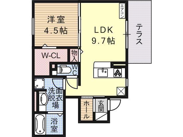 パルビレッジ(1LDK/1階)の間取り写真