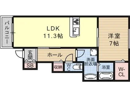 サンハイツ喜連A棟(1LDK/1階)の間取り写真