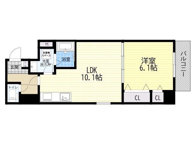 ビスタユーア(1LDK/3階)の間取り写真