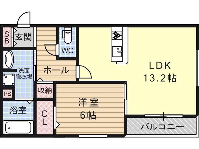 ハイムマモリ(1LDK/1階)の間取り写真