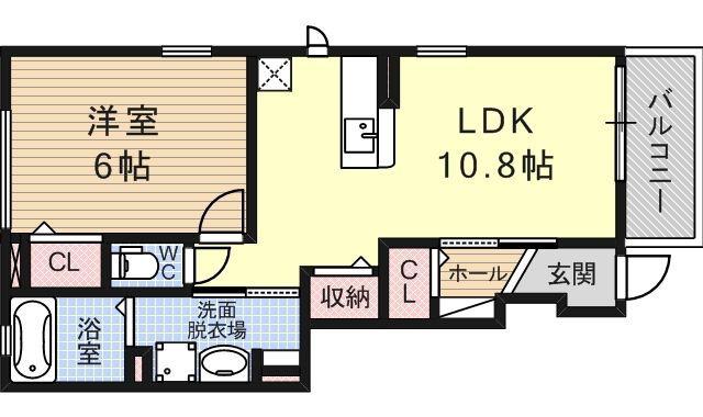 プリムローズ(1LDK/1階)の間取り写真