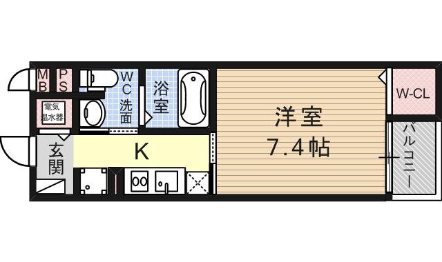 セラヴィ(1K/1階)の間取り写真