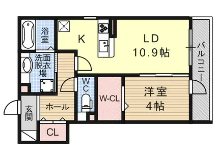 カーサ楯原(1LDK/3階)の間取り写真