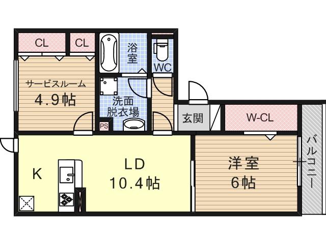 レオンガーデン(1SLDK/3階)の間取り写真