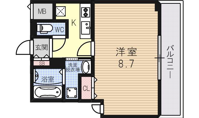 岩伸ヴィルブーケ湯里(1K/3階)の間取り写真