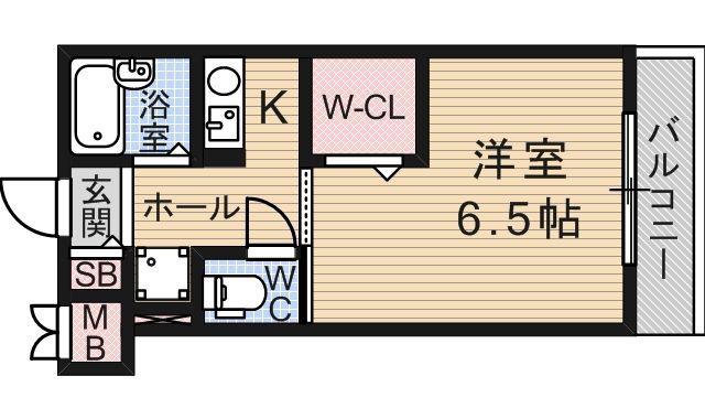 ブルーメ公園南(1K/2階)の間取り写真