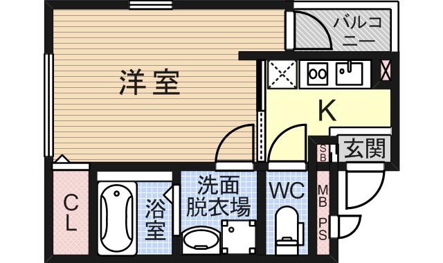 PRIMAVELA 2(1K/2階)の間取り写真