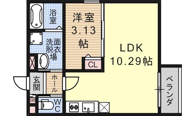 グナーデ・シュテルン1(1LDK/3階)の間取り写真