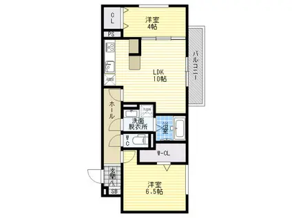 プレミアム正覚寺(2LDK/2階)の間取り写真
