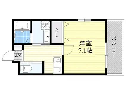 エム・ステージ矢田ⅡB(1K/2階)の間取り写真