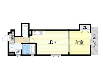 クリエオーレ東住吉Ⅰ(1LDK/3階)の間取り写真