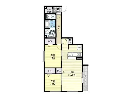 エスペランサ(2LDK/2階)の間取り写真