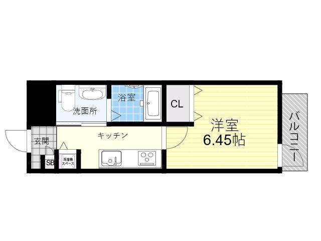 フォレスタ長居(1K/2階)の間取り写真