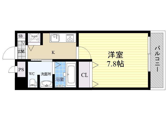 フォレスタ長居(1K/2階)の間取り写真