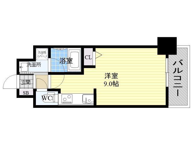 メゾン田中ー平野(1K/8階)の間取り写真