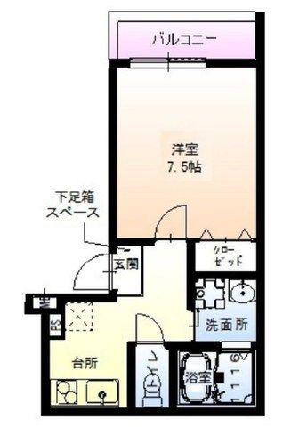 フジパレス針中野6番館(1K/1階)の間取り写真