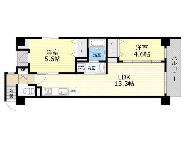 フェリーチェ ヴィータ(1SLDK/2階)の間取り写真