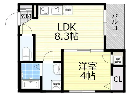 F ASECIA VELOS(1LDK/1階)の間取り写真