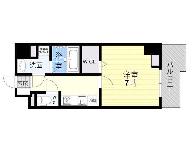 ヘスティア(1K/4階)の間取り写真