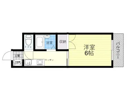 スーパーコート長居公園フロント(1K/2階)の間取り写真