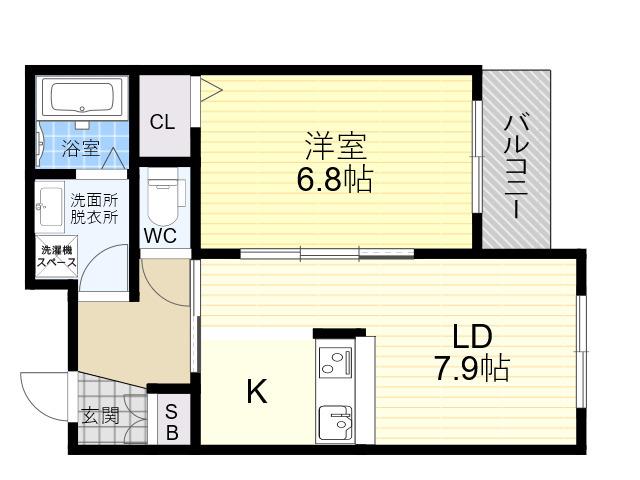 GLICINA南巽VIENT(1LDK/3階)の間取り写真
