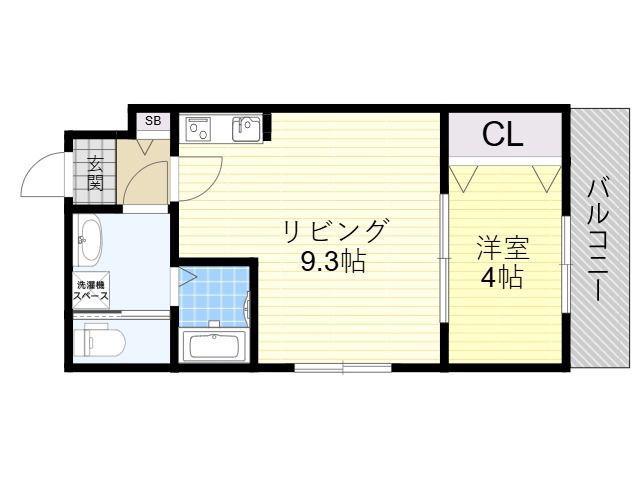 H-MAISON平野ウエスト2(1LDK/1階)の間取り写真