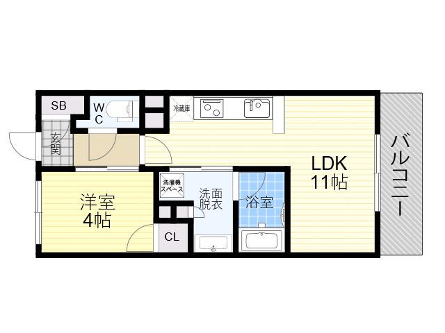 PHOERME TENNOJI イースト(1LDK/3階)の間取り写真