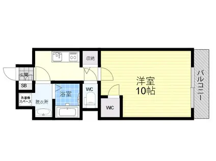 パラス・ティラ平野ウエスト(1K/5階)の間取り写真