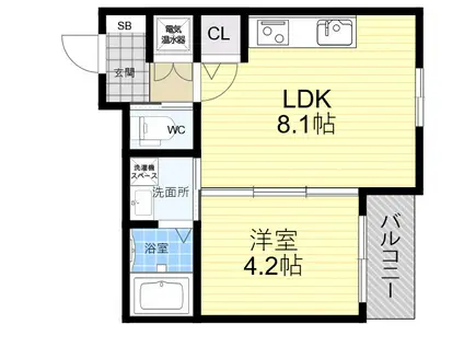 F ASECIA 日の華(1LDK/2階)の間取り写真